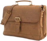 Leabags Orlando Aktentasche aus echtem Büffel-Leder im Vintage Look - LEABAGS