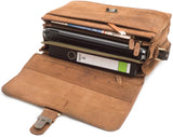 Leabags Orlando Aktentasche aus echtem Büffel-Leder im Vintage Look - LEABAGS