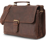 Leabags Orlando Aktentasche aus echtem Büffel-Leder im Vintage Look - LEABAGS