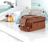 LEABAGS Palm Bay Kulturbeutel aus echtem Büffel-Leder im Vintage Look - LEABAGS