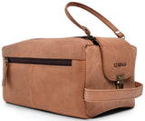 LEABAGS Palm Bay Kulturbeutel aus echtem Büffel-Leder im Vintage Look - LEABAGS