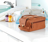 LEABAGS Palm Bay Kulturbeutel aus echtem Büffel-Leder im Vintage Look - LEABAGS