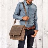 Leabags Glendale Umhängetasche aus echtem Büffel-Leder im Vintage Look - LEABAGS