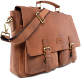 Leabags Rimini Schultertasche aus echtem Büffel-Leder im Vintage Look - LEABAGS