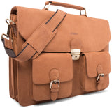 Leabags Uppsala Aktentasche aus echtem Büffel-Leder im Vintage Look - LEABAGS