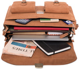 Leabags Uppsala Aktentasche aus echtem Büffel-Leder im Vintage Look - LEABAGS