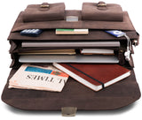 Leabags Uppsala Aktentasche aus echtem Büffel-Leder im Vintage Look - LEABAGS