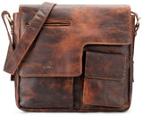 Leabags Birmingham Umhängetasche Schultertasche Laptoptasche aus echtem Leder im Vintage Look - LEABAGS