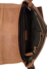 Leabags Birmingham Umhängetasche Schultertasche Laptoptasche aus echtem Leder im Vintage Look - LEABAGS