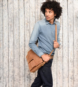 Leabags Birmingham Umhängetasche Schultertasche Laptoptasche aus echtem Leder im Vintage Look - LEABAGS