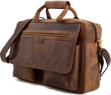 Leabags 'Dublin' Aktentasche Echt-Leder Umhängetasche Laptop 15 Zoll Schultertasche - LEABAGS