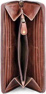 Leabags Florenz Geldbeutel aus echtem Büffel-Leder im Vintage Look - LEABAGS