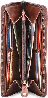 Leabags Florenz Geldbeutel aus echtem Büffel-Leder im Vintage Look - LEABAGS