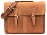 Leabags Scottdale Aktentasche 15 Zoll Laptoptasche aus echtem Leder im Vintage Look - LEABAGS