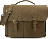 Leabags Scottdale Aktentasche 15 Zoll Laptoptasche aus echtem Leder im Vintage Look - LEABAGS