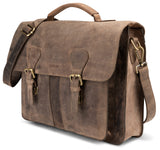 Leabags Scottdale Aktentasche 15 Zoll Laptoptasche aus echtem Leder im Vintage Look - LEABAGS