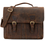 Leabags Scottdale Aktentasche 15 Zoll Laptoptasche aus echtem Leder im Vintage Look - LEABAGS