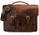Leabags Scottdale Aktentasche 15 Zoll Laptoptasche aus echtem Leder im Vintage Look - LEABAGS
