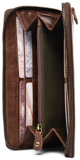 Leabags Florenz Geldbeutel aus echtem Büffel-Leder im Vintage Look - LEABAGS