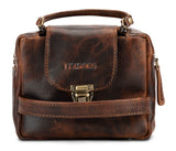 LEABAGS Palm Bay Kulturbeutel aus echtem Büffel-Leder im Vintage Look - LEABAGS