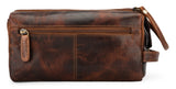 LEABAGS Palm Bay Kulturbeutel aus echtem Büffel-Leder im Vintage Look - LEABAGS