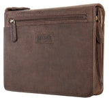 Leabags Jakarta Schreibmappe aus echtem Kalbs-Leder im Vintage Look