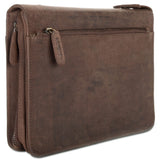 Leabags Jakarta Schreibmappe aus echtem Kalbs-Leder im Vintage Look
