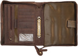 Leabags Jakarta Schreibmappe aus echtem Kalbs-Leder im Vintage Look