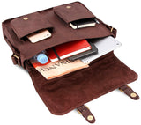 Leabags Denver Schultertasche aus echtem Büffel-Leder im Vintage Look