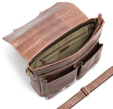 Leabags Rimini Schultertasche aus echtem Büffel-Leder im Vintage Look - LEABAGS