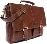 Leabags Rimini Schultertasche aus echtem Büffel-Leder im Vintage Look - LEABAGS