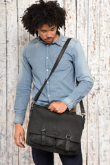 Leabags Rimini Schultertasche aus echtem Büffel-Leder im Vintage Look - LEABAGS