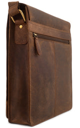 Leabags London Leder-Umhängetasche I Laptoptasche bis 13 Zoll - LEABAGS