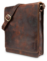 Leabags London Leder-Umhängetasche I Laptoptasche bis 13 Zoll - LEABAGS