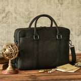 Leabags Istanbul Aktentasche Laptoptasche 15 Zoll aus echtem Leder im Vintage Look - LEABAGS