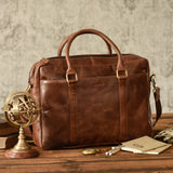 Leabags Istanbul Aktentasche Laptoptasche 15 Zoll aus echtem Leder im Vintage Look - LEABAGS