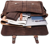Leabags Scottdale Aktentasche 15 Zoll Laptoptasche aus echtem Leder im Vintage Look - LEABAGS