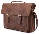 Leabags Scottdale Aktentasche 15 Zoll Laptoptasche aus echtem Leder im Vintage Look - LEABAGS