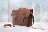 Leabags Scottdale Aktentasche 15 Zoll Laptoptasche aus echtem Leder im Vintage Look - LEABAGS