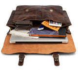 Leabags Scottdale Aktentasche 15 Zoll Laptoptasche aus echtem Leder im Vintage Look - LEABAGS