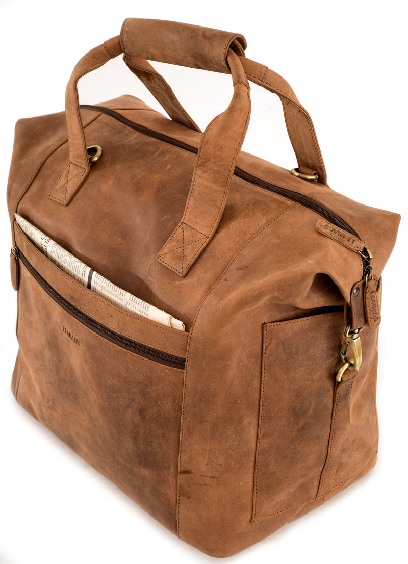 Leabags Santa Cruz Reisetasche aus echtem Büffel-Leder im Vintage Look - LEABAGS