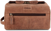 Leabags Palm Beach Kulturbeutel aus echtem Büffel-Leder im Vintage Look - LEABAGS
