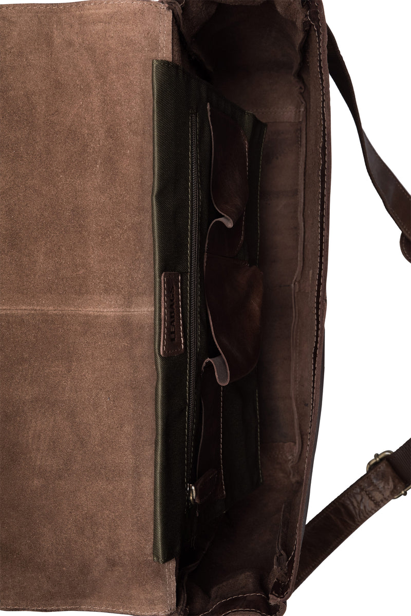 Leabags Glendale Umhängetasche aus echtem Büffel-Leder im Vintage Look - LEABAGS
