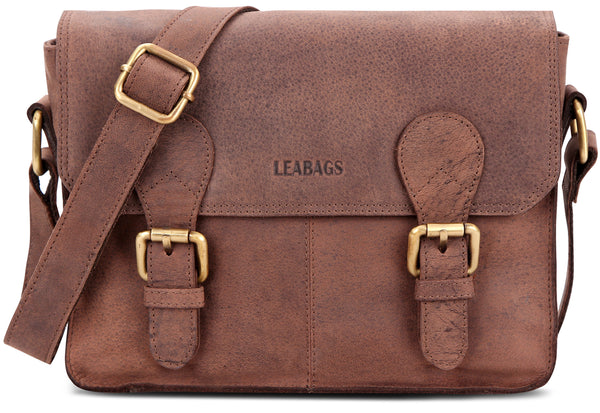 Leabags Wellington Messenger Bag aus echtem Büffel-Leder im Vintage Look