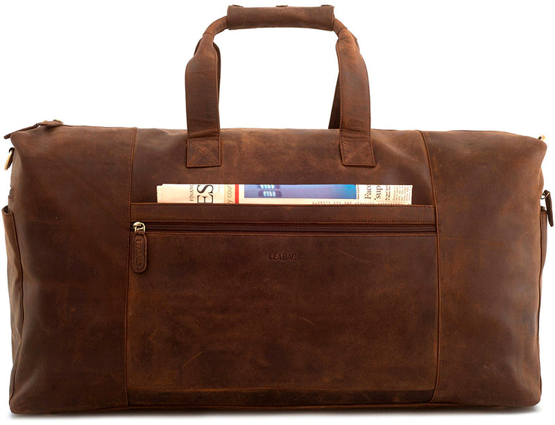 Leabags Sydney Reisetasche aus echtem Büffel-Leder im Vintage Look - LEABAGS