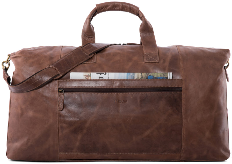 Leabags Sydney Reisetasche aus echtem Büffel-Leder im Vintage Look - LEABAGS