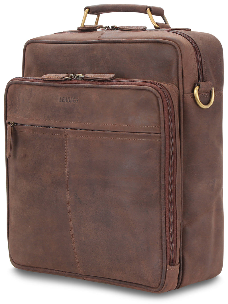 Leabags 'Darwin' Maletín Bolso de hombro de cuero genuino Bolso de tableta Bolso de hombro