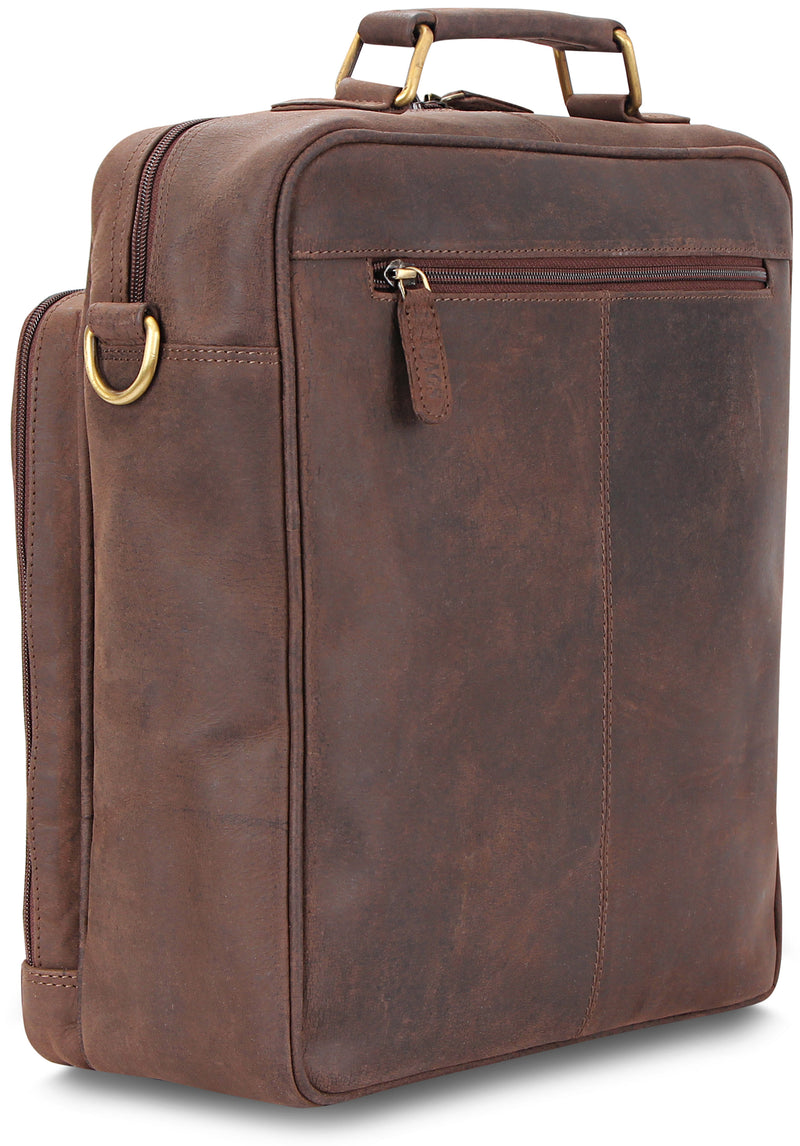 Leabags 'Darwin' Maletín Bolso de hombro de cuero genuino Bolso de tableta Bolso de hombro