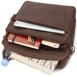 Leabags 'Darwin' Maletín Bolso de hombro de cuero genuino Bolso de tableta Bolso de hombro
