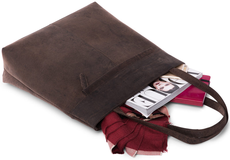 Leabags Turin Handtasche aus echtem Büffel-Leder im Vintage Look